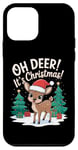 iPhone 12 mini Oh Deer It's Christmas Pun Funny Xmas Day Quote Phrase Cute Case