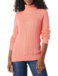 Amazon Essentials Pull Col Roulé En Maille Torsadée Style Irlandais (Grandes Tailles Disponibles) Femme, Rose Corail, 5XL Grande taille