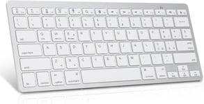 Sengirch Clavier Italien Bluetooth Léger Sans Fil Portable Pour Apple Iphone, Ipad, Samsung, Huawei, Ios, Android, Windows Et Tout Appareil Bluetooth (Blanc)