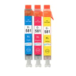 3 C/M/Y Ink Cartridges C-581 for Canon PIXMA TR7550 TS6350 TS8151 TS8351