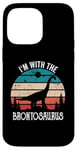 iPhone 14 Pro Max I'm With The Dinosaur Brontosaurus, Dino Gifts For Kids Case