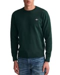 GANT Mens Cotton Crew Neck Sweater - Green 374 - XL