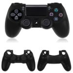 2x Silikon Skydd  för Playstation 4 PS4 Kontroll - Svart Svart one size