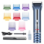 Barberboss 10-in-1 All-in-One Trimmer, Ultimate Grooming Kit for Beard & Hair, 8 Attachments Comb Set, Precision Titanium-Ceramic Blades, LED Display & Dual Speed Options, QR-2091E