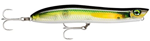 Rapala - Leurre de Pêche MaxRap Walk'N Roll Construction ABS - Leurre Mer & Eau Douce Flottant - Profondeur de Nage Surface - Taille 10cm / 13g - Fabriqué en Estonie - Flake Green