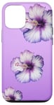 iPhone 13 Pro Aesthetic Hawaiian flower Purple Hibiscus Flowers Girl Case