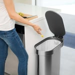 simplehuman Fingerprint Proof 45 Litre Brushed Steel Slim Pedal Bin