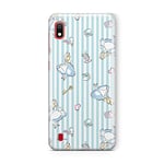 ERT GROUP Disney Alice in Wonderland TPU Case for Samsung Galaxy A10, Liquid Silicone Cover, Flexible and Slim, Protective for Screen, Shockproof and Anti-Scratch Phone Case White