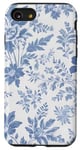 Coque pour iPhone SE (2020) / 7 / 8 Bleu Blanc French Toile Botanique Imprimé Floral