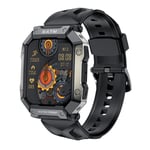 Montre Intelligente D'extérieur Étanche Pour Hommes Et Femmes,Montre Intelligente De Fitness,Tension Artérielle,Oxygène,Fréquence Cardiaque,Moniteur De Santé,Montre De Sport Robuste - Type Black