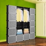 Hengda - Système d'étagères Armoire à vêtements Étagère enfichable Vestiaire 20 cubes avec portes diy