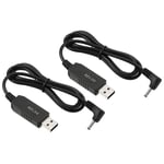 2Pcs 6W 0.5A USB Step Up Voltage Converter 5V to DC 12V 90° Angle Power Cables