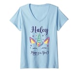 Womens First Name Haley Personalized Haley V-Neck T-Shirt