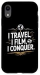 Coque pour iPhone XR I Travel I Film I Conquer Funny Vlogging Devise