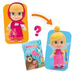 Giochi Preziosi Masha E Ours Poupée Masha 12 cm avec Robe et Cheveux Amovibles, 3 sachets Surprise et Accessoires pour Transformer la poupée en fée pour Enfants à partir de 3 Ans