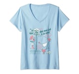 Womens SpongeBob SquarePants Mr. Krabs And Pearl Retro Chest Poster V-Neck T-Shirt