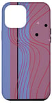 Coque pour iPhone 14 Plus Bleu Rayures Courbes Lignes Abstrait Mauve