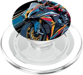 Moto Rider Vintage Moto Grand Prix Light Knight PopSockets PopGrip pour MagSafe