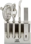 BarCraft 5 Piece Stainless Steel Cocktail Tool Kit With Stand Bottle Opener