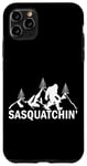 Coque pour iPhone 11 Pro Max Explorez l'aventure Silhouette de Sasquatch en plein air