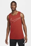 Nike Dri-FIT Mens Graphic Training Tank Vest in Red Cotton - Size Small