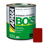 Apara - Peinture Bois Satin Rouge basque (ral 8015) 0.5 litre