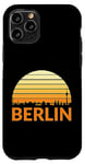 Coque pour iPhone 11 Pro Vintage Berlin paysage urbain silhouette coucher de soleil rétro design