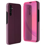 Clear View Case for Samsung Galaxy A54 5G with Mirror Clap Video Support Purple