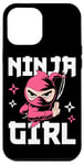 Coque pour iPhone 12 Pro Max Ninja Girl Fierce Warrior Design