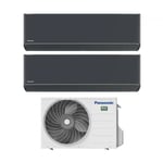 panasonic climatiseur inverter dual split série etherea dark 7+7 avec cu-2z35tbe r-32 wi-fi intégré couleur gris graphite 7000+7000