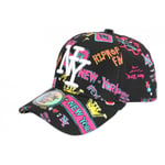 Casquette Enfant NY Noire et Rose Fashion Baseball Crown de 7 a 11 ans-Taille u