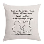 Aocaso for Women, Friendship Cushion Cover Throw Pillow Cover Pillowcase for Bestie Best Friend Birthday Gifts (thank you for being my friend B)