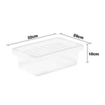 4L Clear Plastic Kids Toy Storage Boxes with Lids Stackable Box Home Kitchen UK