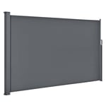 Juskys Paravent Dubaï 180 x 300 cm, Extensible et Opaque, Brise-Vue & Brise-Vent pour Balcon & terrasse, paravent avec Support Mural - Gris