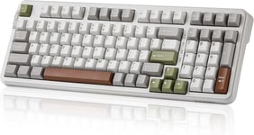 B98 CLAVIER MÉCANIQUE SANS FIL, HOT SWAPPABLE CLAVIER CUSTOM CLAVIER NUMÉRIQUE,PRE-LUBED LINEAR SWITCHES, GASKET MOUNTED RGB GAMING CLAVIER (BEIGE, COCOA CREAM V2 LINEAR)[CLA170607]