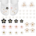 Neikafan Pins Crogs Femme Fleurs 38 Pièces Charm Fleur Croc Femme Bijoux avec Boutons pour Chaussures, Fleurs Décoration de Chaussures pour Vos Crocs Pins Fleurs et Perle Accessoire