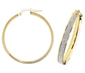 James Moore TH ER1023-40 9k Yellow Gold Hoop Earrings 40 mm Jewellery