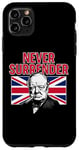 Coque pour iPhone 11 Pro Max Winston Churchill Never Surrender avec drapeau Union Jack