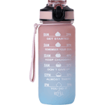 Beauty Rebels Motivational Water Bottle 600 ml Pink/Turquoise