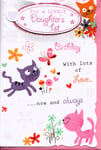 Our Daughters 1st Birthday Card Large Girls 8 Page Insert Loving Verse 9"x6"