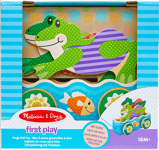 Melissa & Doug First Play Friendly Frogs Pull Along Wooden Toy Set New Xmas 18m+