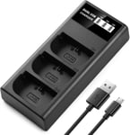 LP-E6 Chargeur LCD USB à Triple Fente pour Canon LP-E6, Canon LP-E6N, Canon EOS 5D Mark II/III/IV/5DS/5DSR, Canon EOS 6D/7D/7D Mark II, Canon EOS 60D, Canon EOS 70D Batterie