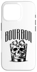 Coque pour iPhone 16 Pro Crâne de whisky bourbon - squelette vintage amateur de whisky