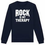 Sweat "Rock Is My Therapy" - Unisexe - Confectionné En France - Coton 100% Bio - Cadeau Rock Original Rigolo