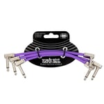 Ernie Ball Flex Patch Cable 15 cm - Púrpura - Paquete de 3