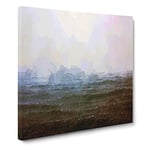 Ocean Rain in Cambodia in Abstract Modern Canvas Wall Art Print Ready to Hang, Framed Picture for Living Room Bedroom Home Office Décor, 20x20 Inch (50x50 cm)