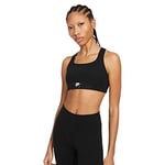 Nike CZ7213-010 Swoosh AIR Bra Sports Bra Womens Black/Black/(Reflective silv) L