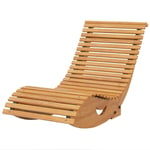 Gungstol, Gungstol I Trä, Ergonomisk Gungstol Med S-Form, Tippskydd, Bärförmåga Upp Till 120 Kg För Balkong, Teak, 130 X 60 X 60