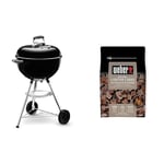 Weber Barbecue à Charbon Bar-B-Kettle, 47 cm - Grill avec Couvercle, Support Trépied et Roues - Appareil de Cuisson d'Extérieur Autoportant avec Vasque en Porcelaine Émaillée - Noir (1231004)