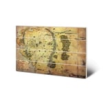 The Hobbit Journey Map Wooden Wall Art, Multi-Colour, 40 x 59 cm